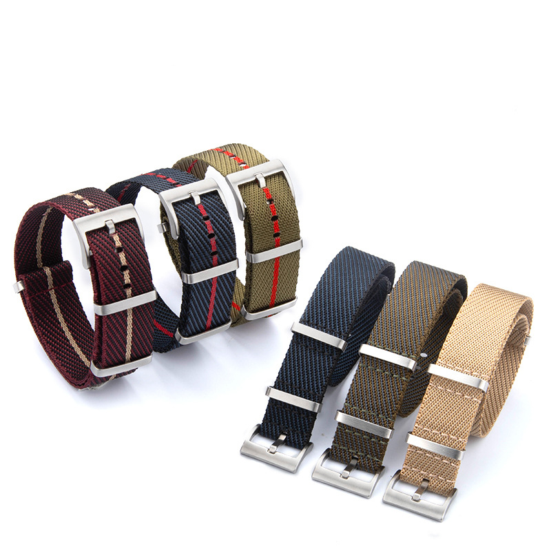 Nylon Nato Strap - 20mm 22mm Geometric Design Nylon Canvas