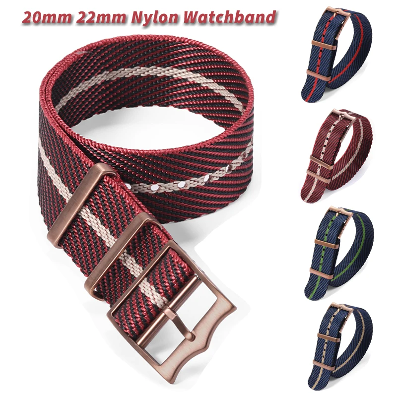Nylon Nato Strap - 20mm22mm Premium-Grade Military Striped Nylon Watchband