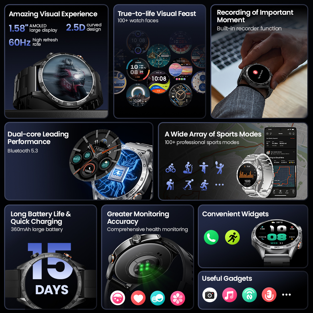 HAYLOU Solar 5 Voice Calling S - Smartwatch Face recension och pris