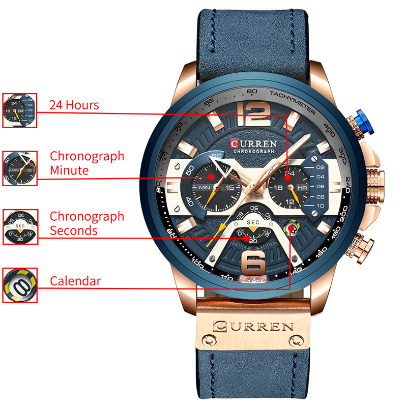 CURREN Casual Sport Watches fo - Smartwatch Guess recension och pris