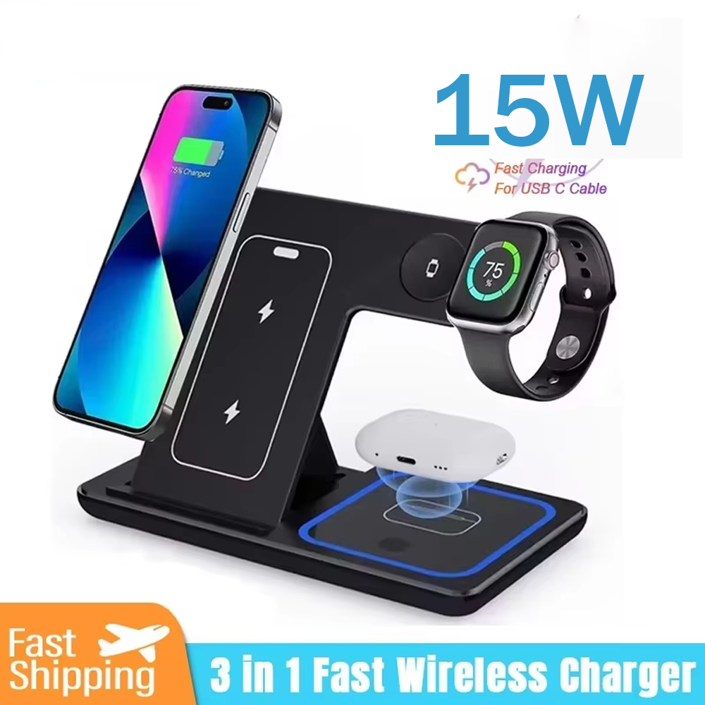 15W 3 in 1 Wireless Charger St - Wireless Charger Watch recension och pris