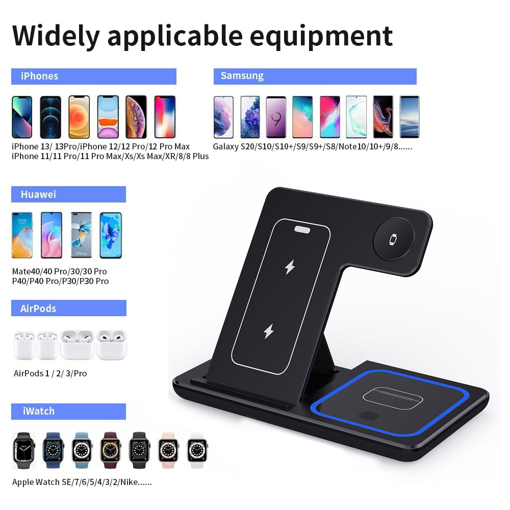 15W 3 in 1 Wireless Charger St - Wireless Charger Watch recension och pris