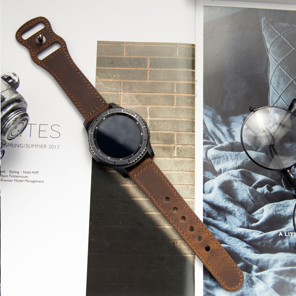 20mm 22mm Genuine Leather Watc - Smartwatch Accessories Shop recension och pris