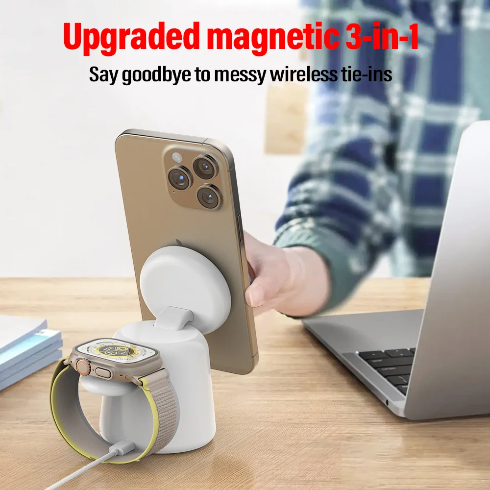 3 in 1 Magnetic Wireless Charg - Wireless Charger Watch recension och pris