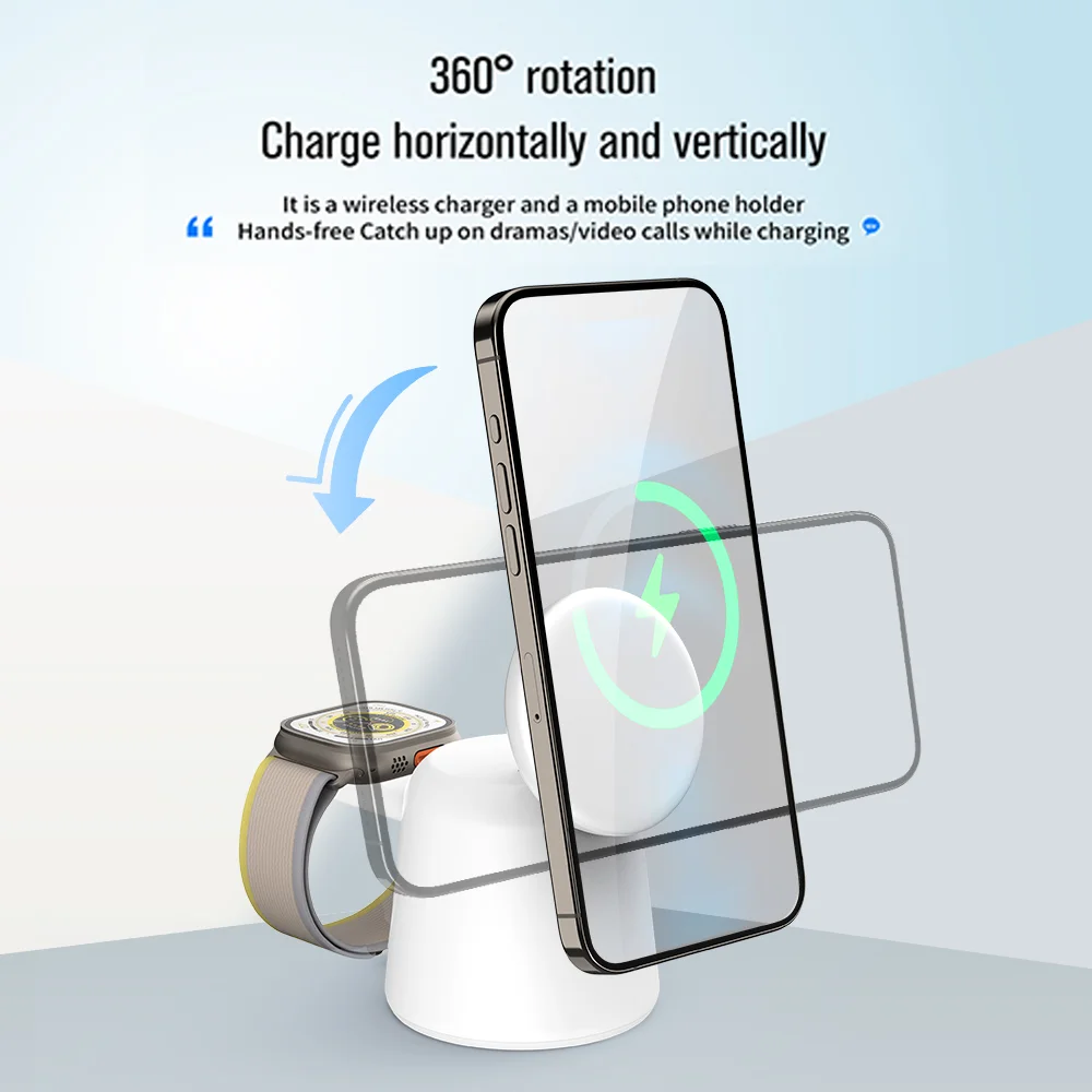 3 in 1 Magnetic Wireless Charg - Wireless Charger Watch recension och pris