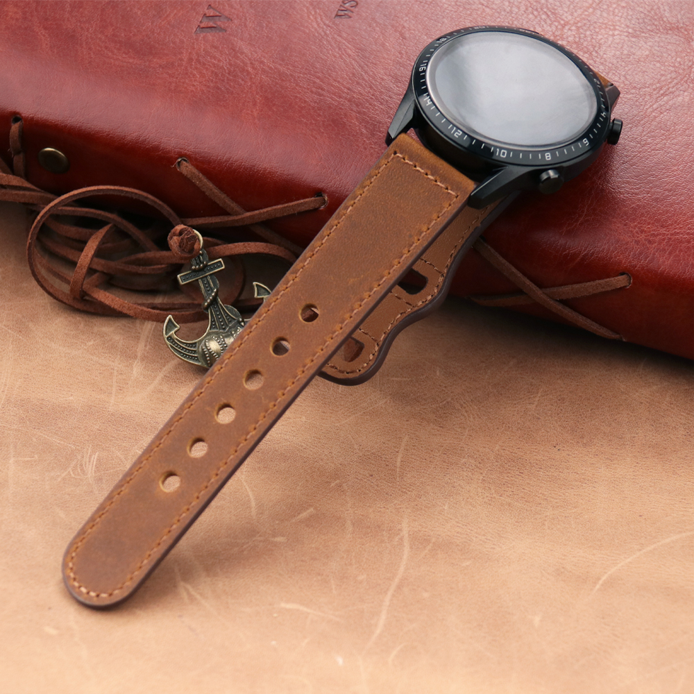 22mm Band Genuine Leather Watc - Smartwatch Accessories Shop recension och pris