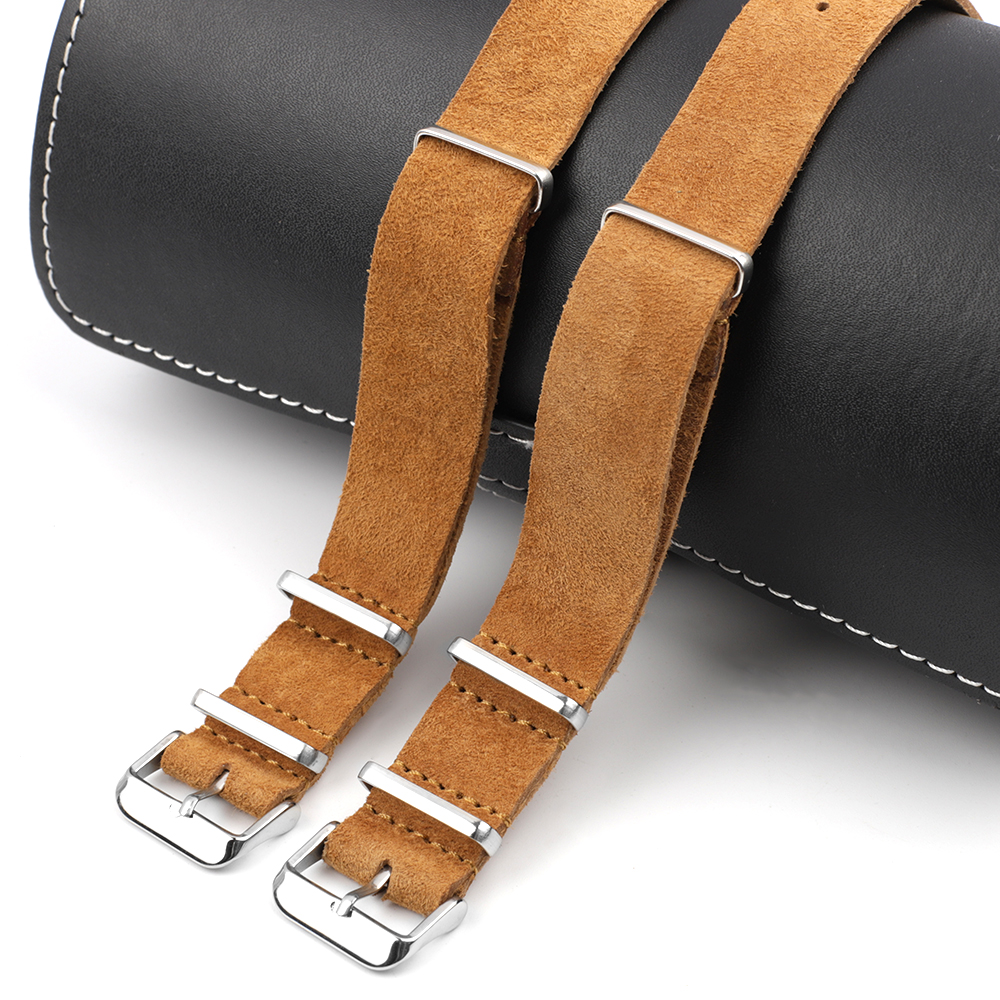 Soft Retro Suede Genuine Leath - Nylon Nato Strap recension och pris