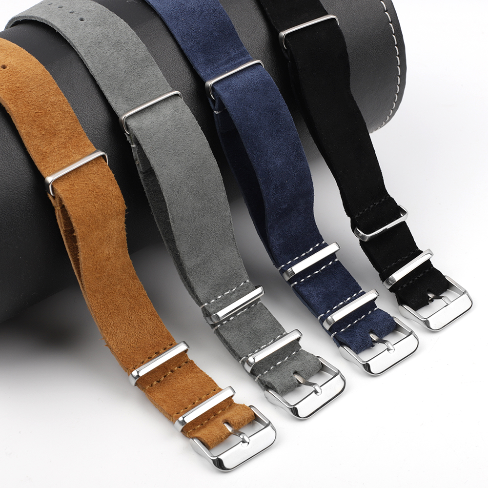 Soft Retro Suede Genuine Leath - Nylon Nato Strap recension och pris