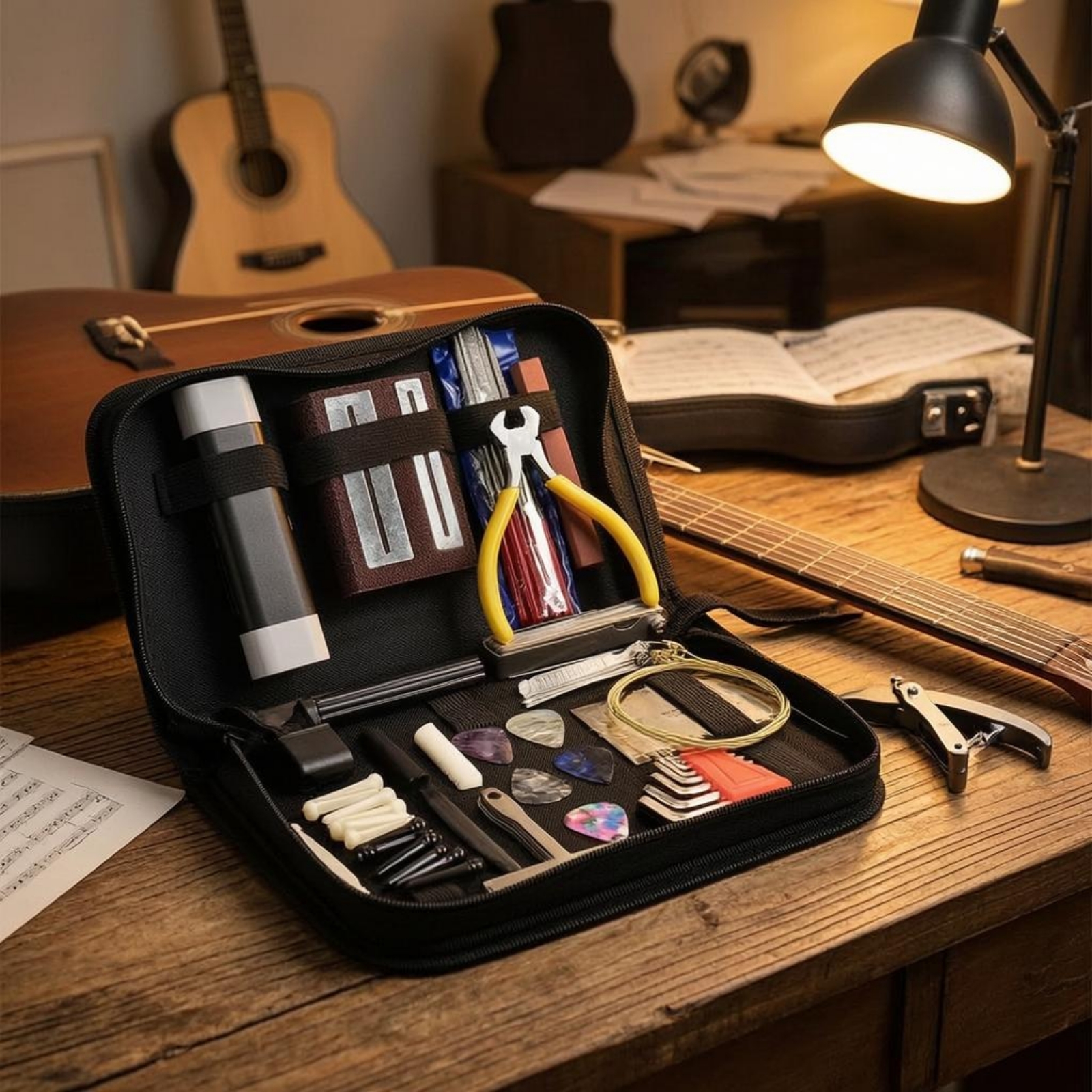 Guitar Repair Toolkit Black Zi - Tool Kit Strap Change recension och pris