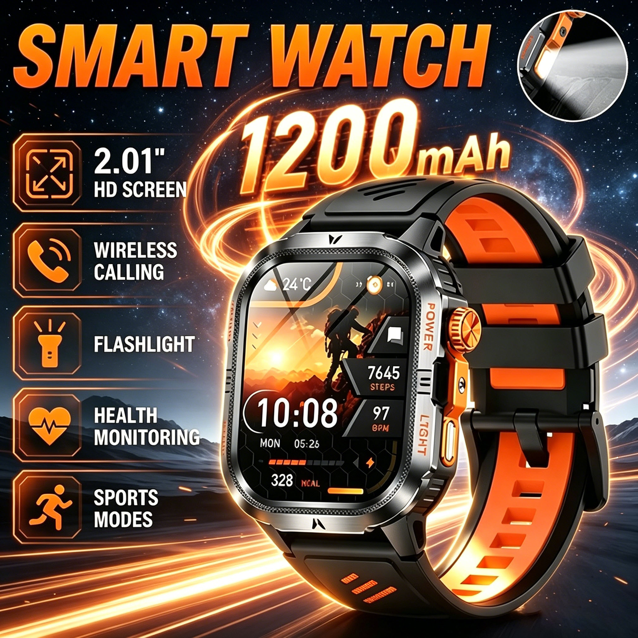 2026 Rugged Military Smart Wat - Smartwatch M Active recension och pris