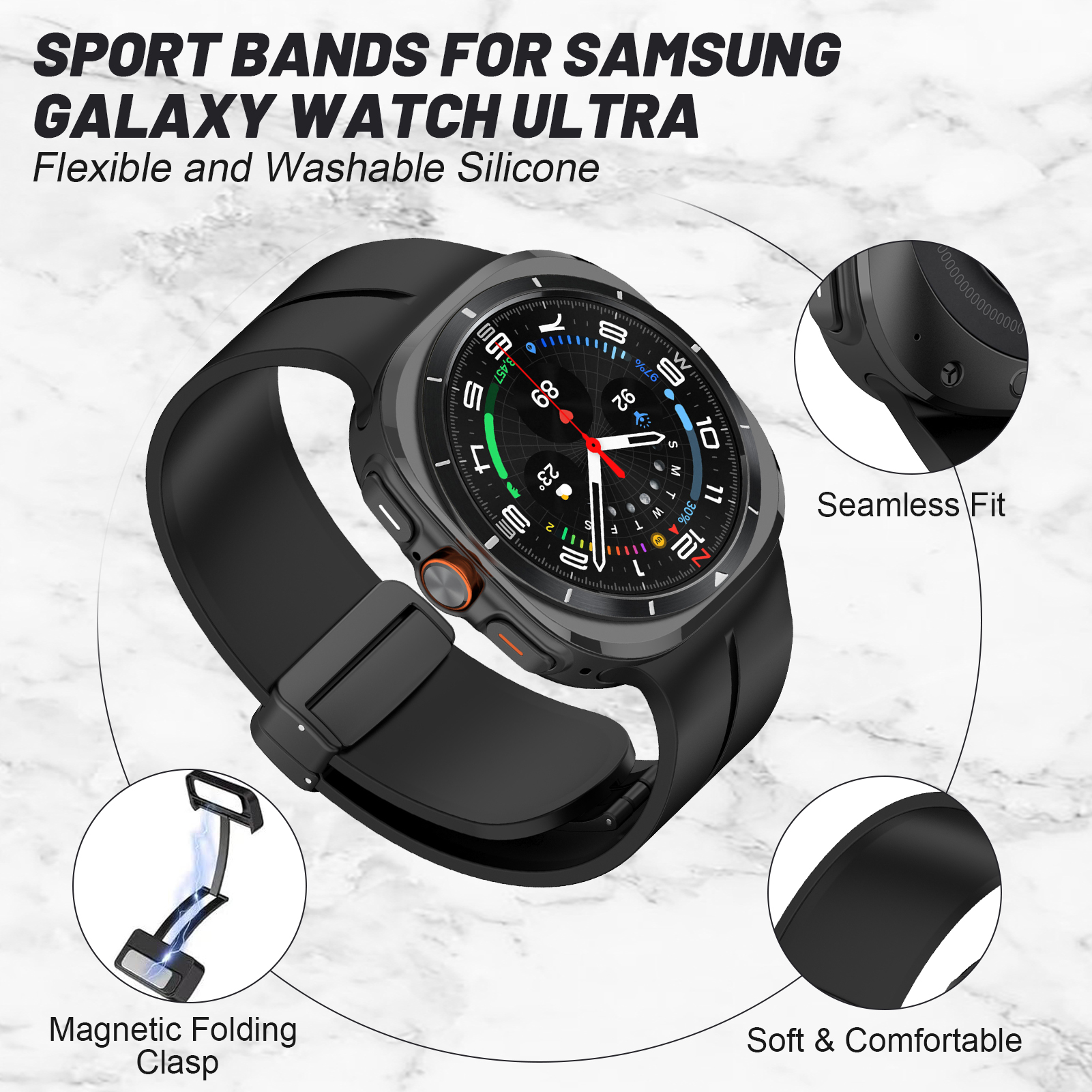 Magnetic For Samsung Galaxy wa - Samsung Smartwatch Ultra Accessories recension och pris