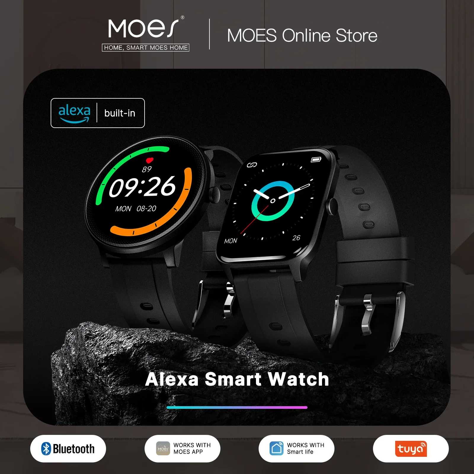 MOES Smart Watch Alexa Built-i - Smartwatch Touch recension och pris