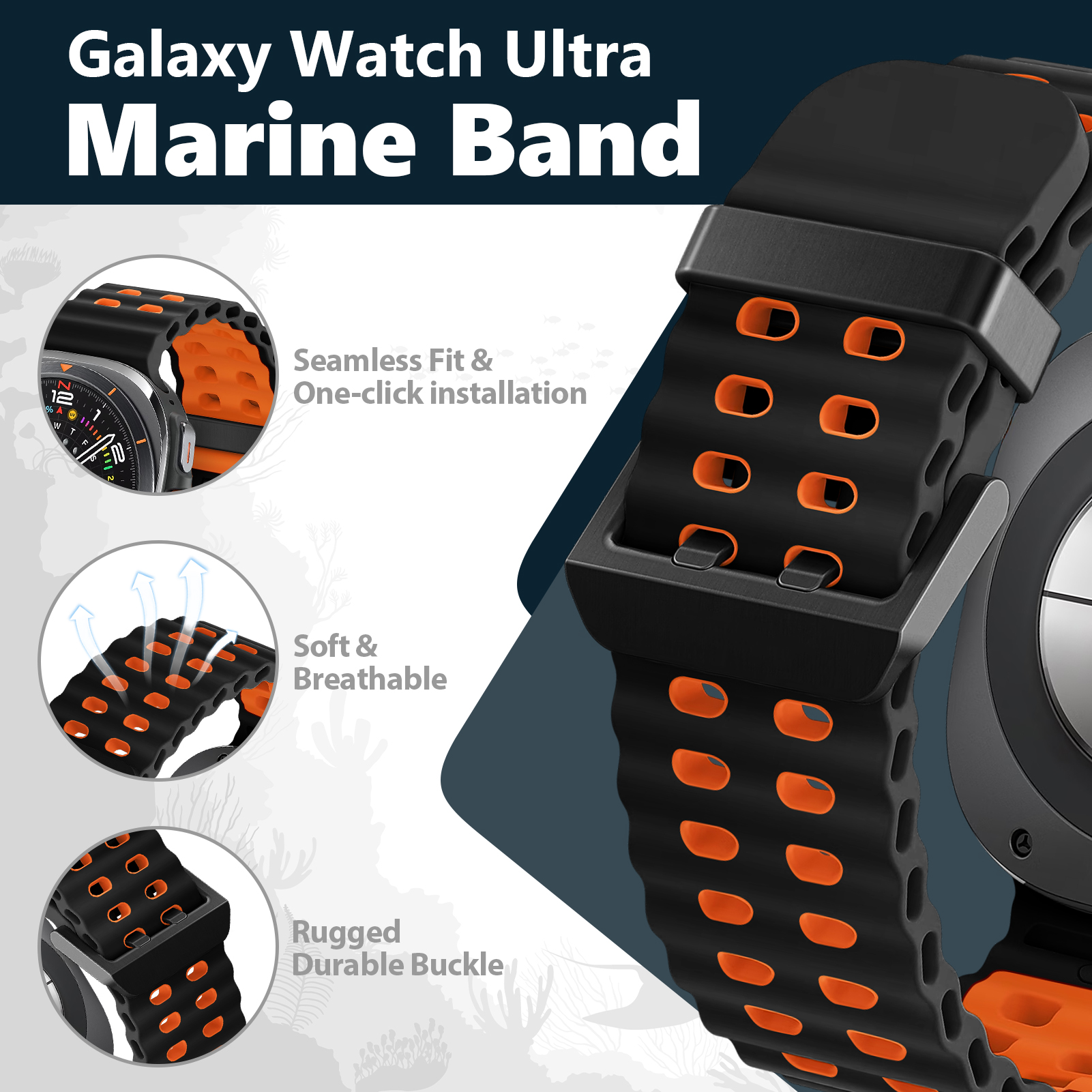 Marine Band For Samsung Galaxy - Samsung Smartwatch Ultra Accessories recension och pris