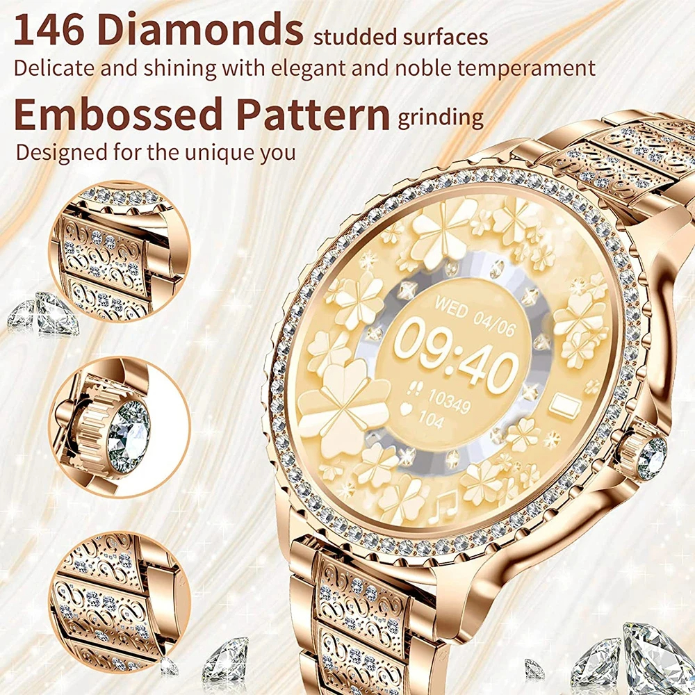 Fashion Luxury Gold Women Smar - Smartwatch Face recension och pris