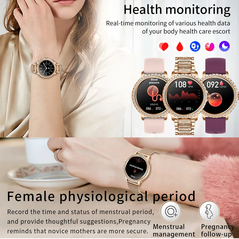 Fashion Luxury Gold Women Smar - Smartwatch Face recension och pris